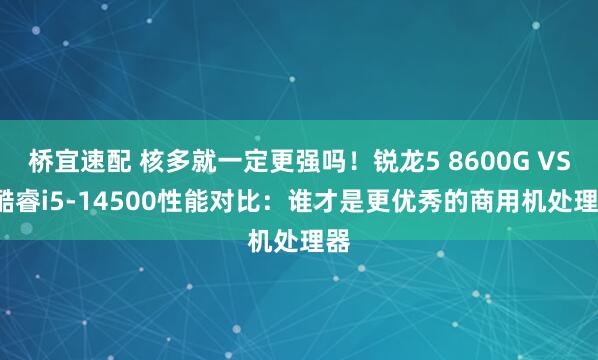桥宜速配 核多就一定更强吗！锐龙5 8600G VS. 酷睿i5-14500性能对比：谁才是更优秀的商用机处理器