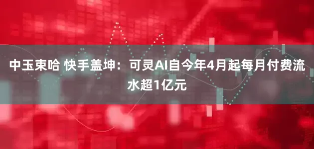 中玉束哈 快手盖坤：可灵AI自今年4月起每月付费流水超1亿元